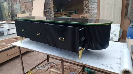 led rack console tv table