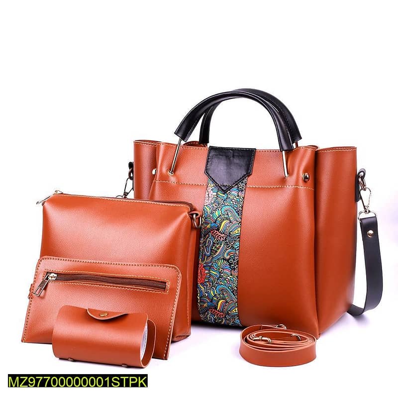 4 Pcs Women's Beautiful PU Leather Shoulder Bag( Free delivery) 5