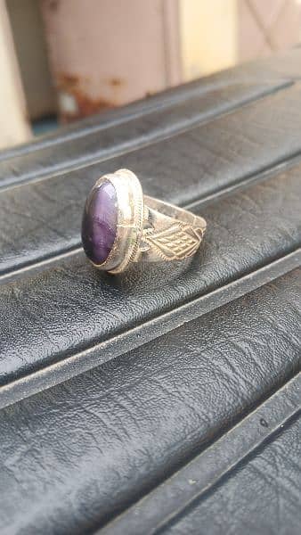 Black Blue Tiger Eye Stone Ring With 100% Pure Silver 1