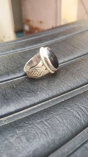 Black Blue Tiger Eye Stone Ring With 100% Pure Silver 2