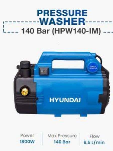 Hyundia induaction motor high and solar washer  1800 Watts and 140 bar 1