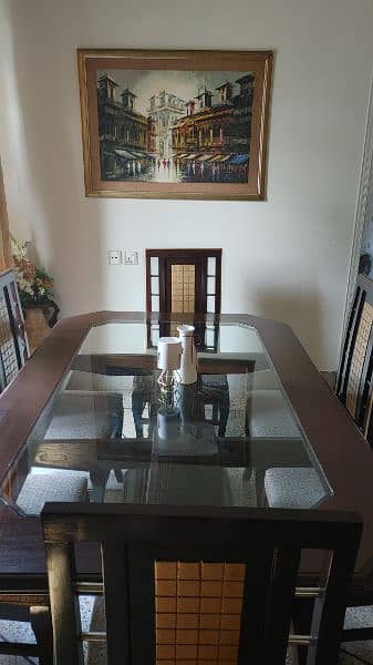 dining table with 6 chairs ,newly polished, 8/10 condition 2