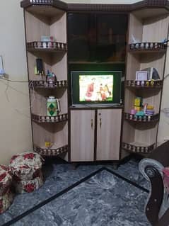 TV Lounge Corner Cabinet Almari with TV for Sale