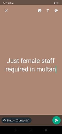 just female required in multan city job offer