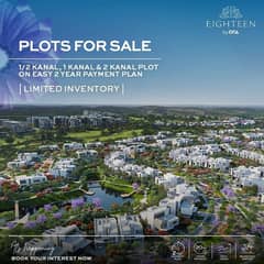 Plot Available for sale in EIGHTEEN on 3 years payment plan