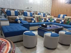 sofa set/L shape/12 seater with 4 stool with table 0