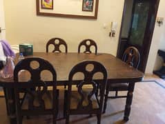 Dining table with 6 chairs solid wood
