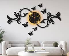 Butterfly Design Laminated Wall Clock With Back Light