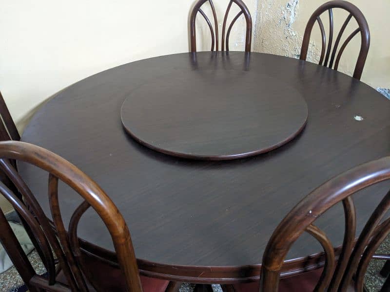 pure wooden dining table and 6 chairs 1