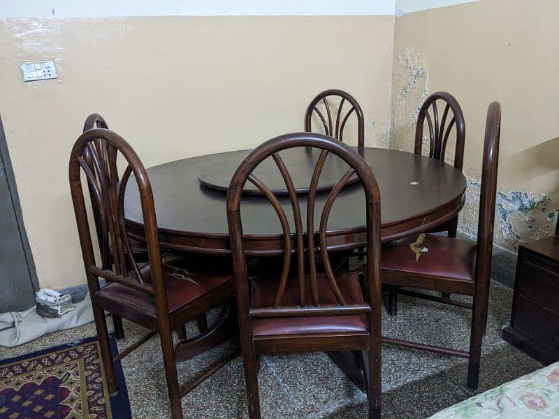 pure wooden dining table and 6 chairs 2