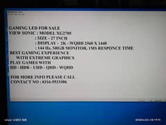 Gaming Monitor for sale