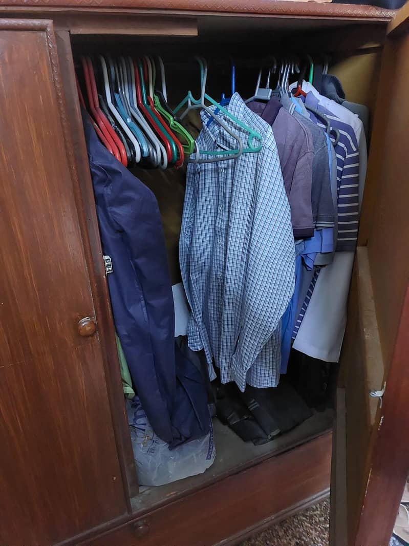 Wooden Almari wardrobe with shoe rack 2