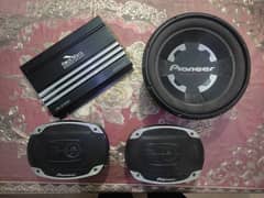 Pioneer D4 Dual Coil Woofer Rock Mars AMP & Pioneer 500watts Speakers