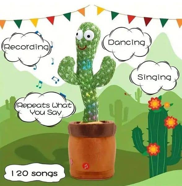 Dancing Cactus Plush Toy For Kids With (Free Delivery) 2