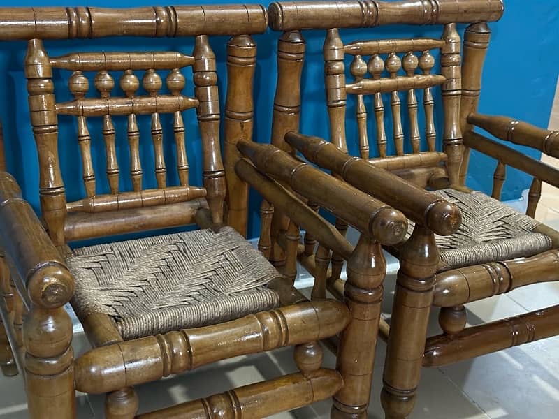 5 seater wooden sofa set 3
