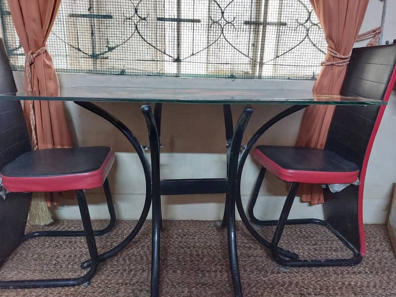 Glass dining table with 6 chairs 1