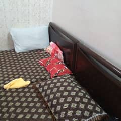 2 x Single Bed Wooden with Mattress