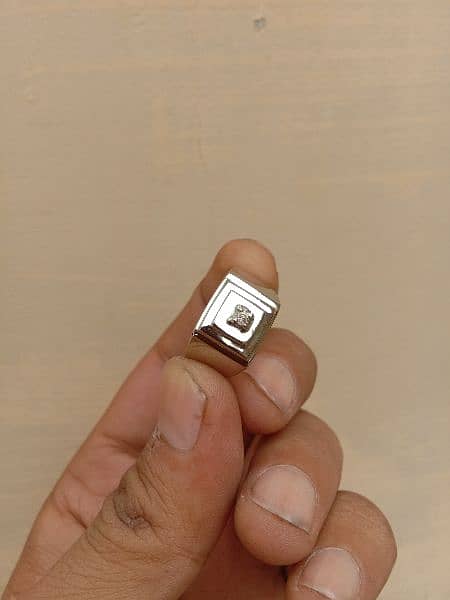100% Natural  DiamOnd  Ring Unique Style Pure Silver. . 1