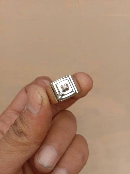 100% Natural  DiamOnd  Ring Unique Style Pure Silver. . 2