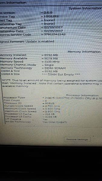 Dell core i7 7th generation 4