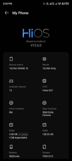 Tecno Spark 10 Good Mobile Only 3 month Use