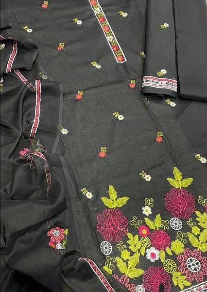 3 peice unstitched embroiderd suit for women 2