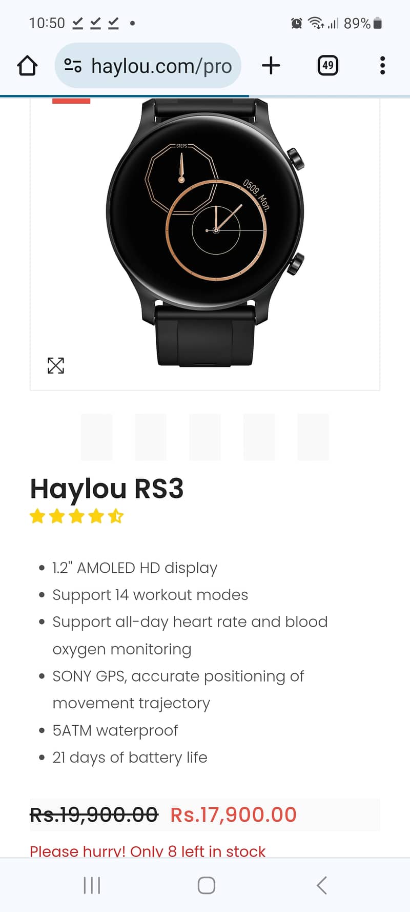 Smart Watch Haylou RS3 6
