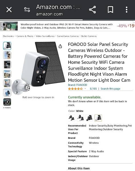 FOAOOD Solar Panel Security Cameras Wireless Outdoor - wifi camera 6