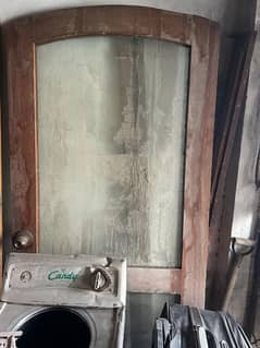 old wooden french door