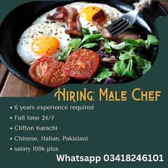 Required Male Chef in Clifton Block 5 karachi for 24 hours