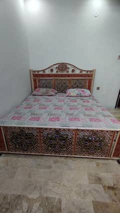 King Size Iron Bed with Side tables and Master Moltyfoam