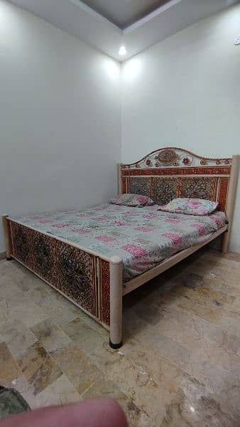 King Size Iron Bed with Side tables and Master Moltyfoam 1