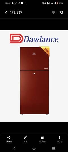DAWLANCE Refrigerator Modal 9178Avante Inverter