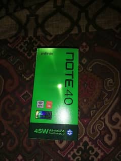 new infinix note 40 no used golden color