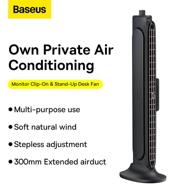 Baseus Refreshing Monitor Clip-On & Stand-Up Desk Fan 0