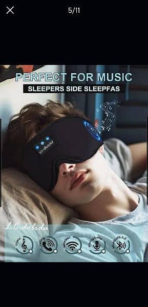 LC-dolida Sleep Mask with Bluetooth Headphones Bluetooth ,3D music 3