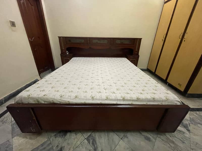 Queen Size Bed attached with 3+2 cabinets and 1 storage compartment 1
