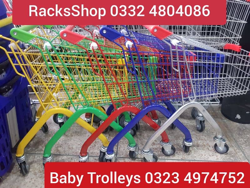 New wall racks/ Old store Racks/ Cash Counter/ Shopping trolley 60ltr 3