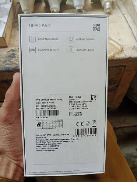 oppo a52 with box charge ph:03166738962 2