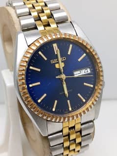 Seiko 5 automatic 7s26 two tone vintage mens watch