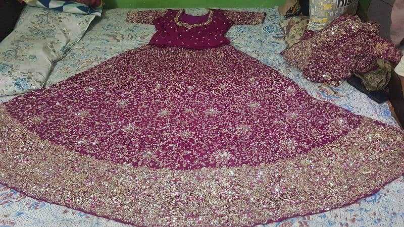 Beautiful Shokh Pink  Bridal Lahga 1