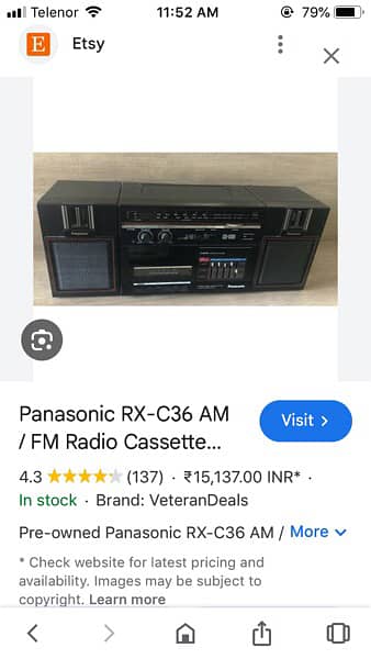 National RX-C36 AM/FM Cassete Player 5