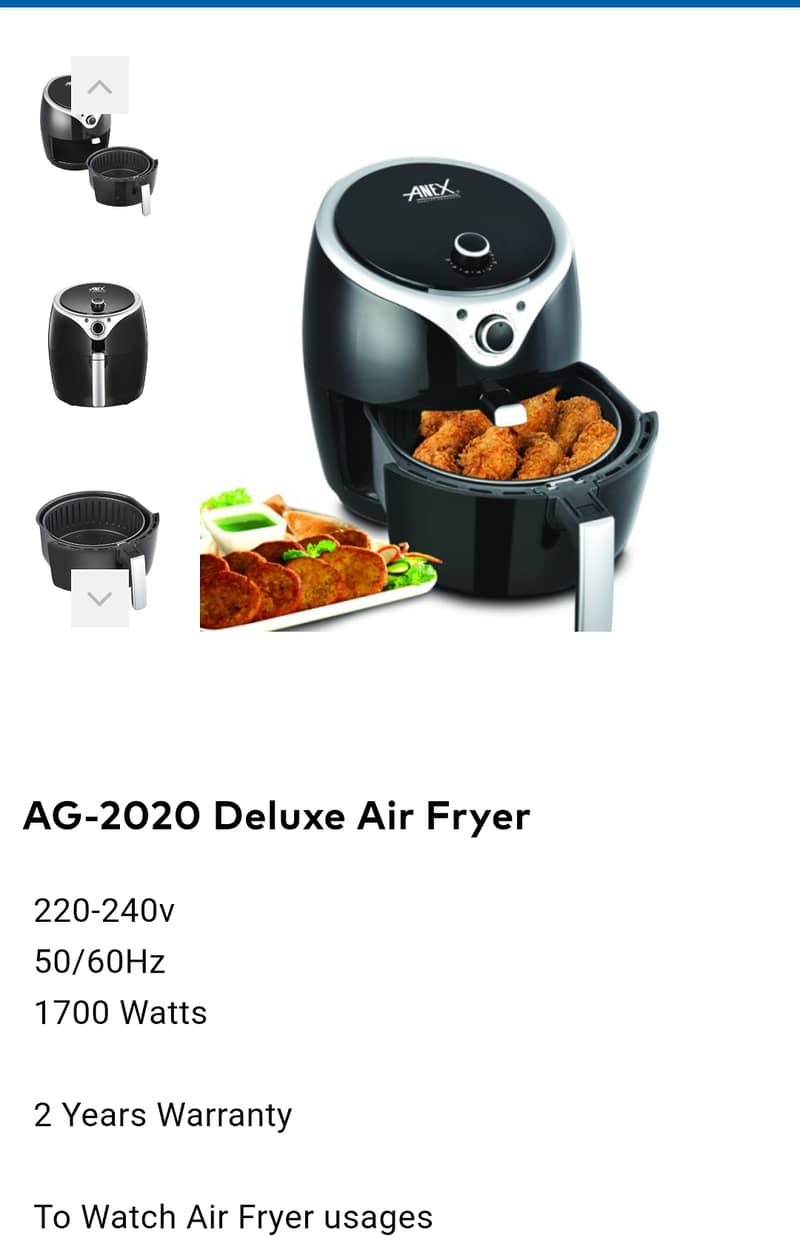 Annex Deluxe Air Fryer AG 2020 only used once 5