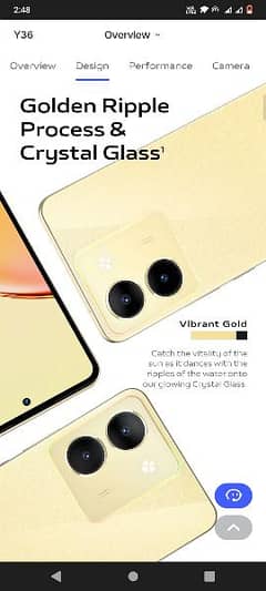 VIVO Y36 New Mobile for sale.