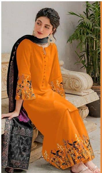 3 PC's Women's Embroidered lawn suit 2