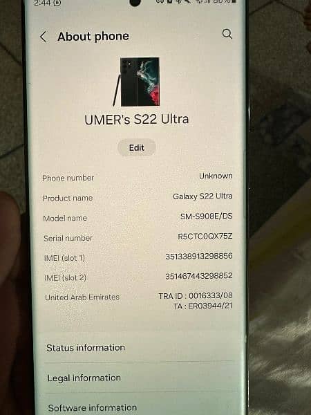 Samsung Galaxy S22 Ultra 12/512 Dual Physical Sim 100% Genuine 3