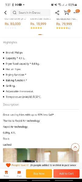 Philips Philips Essential Air Fryer HD9200/90
1400 W 3