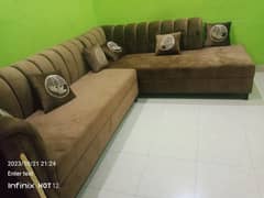 L shape new condition sofa set newly purchased