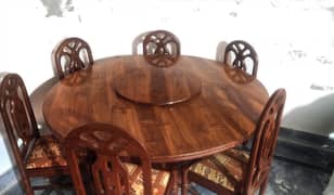 Wooden Dining Table with 6 chairs 0