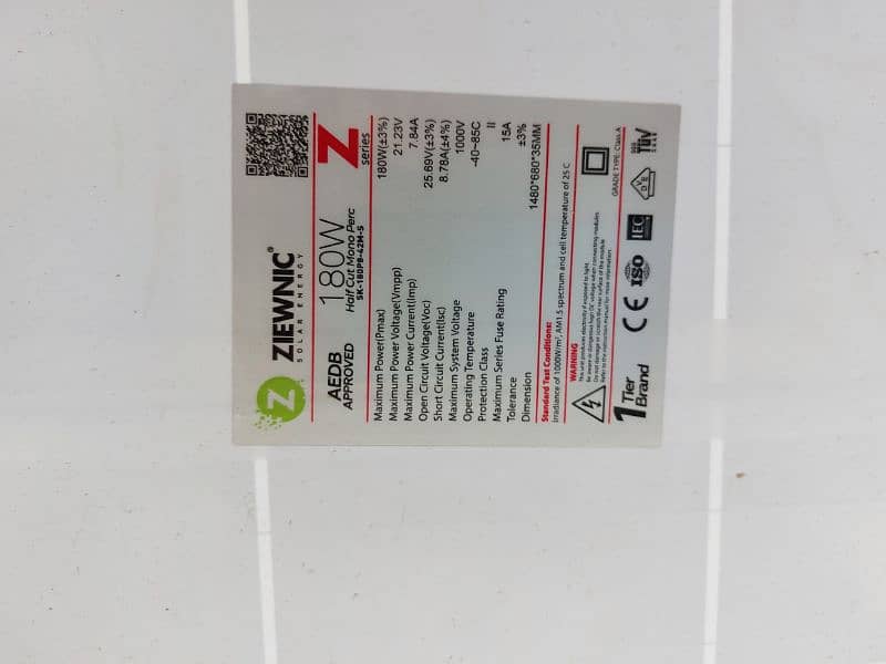 180 watt ziewnic solar panel with 5 year warranty 2